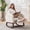Walnut legs | corduroy | beige, variant on Nursery Rocking Chair,300lb Glider Chair with Solid Wood Legs/Two Side Pockets,Teddy/Corduroy Upholstered Glider Rocker with Footrest High Backrest for Living Room/Bedroom/Nursery