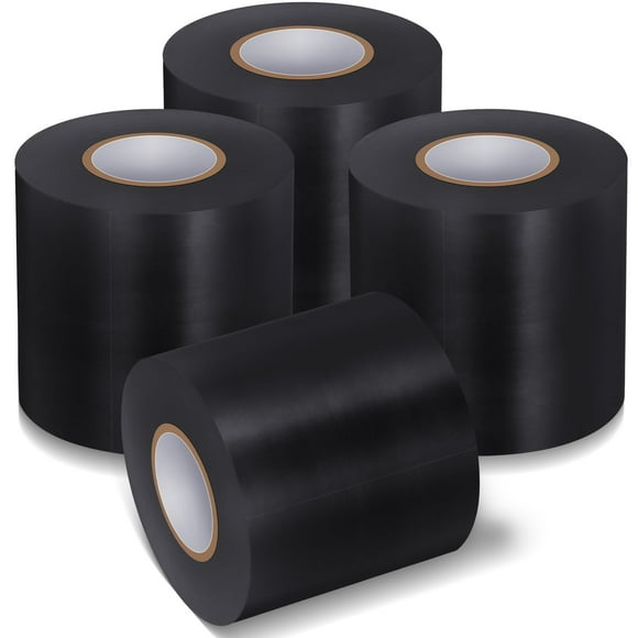 Cinta para Esterilla de Ejercicio Pangda 3''x20m PVC Resistente Negra 4 Rollos