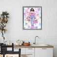 thumbnail image 2 of Stupell Industries Feminine Ribbon Fashion Illustration Gray Framed Floater Canvas Wall Art design by Jess Stempel, 21 x 17, 2 of 9