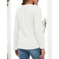 thumbnail image 3 of Women's Long Sleeve Fall T-Shirts Slim Fit Crewneck Textured Casual Knit Work Tops, 3 of 4