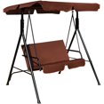 thumbnail image 1 of Costway Patio Loveseat Canopy Swing Glider Hammock Cushioned Steel Frame Outdoor Coffee, 1 of 8