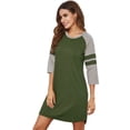 thumbnail image 4 of Sunsent Women's Nightgown Cotton 3/4 Sleeve Sleepshirts Round Neck Above Knee-Length Nightshirt Loungewear Loose Comfy Pajama Sleepwear S-XXL, 4 of 7