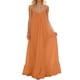 thumbnail image 1 of Mujeres Maxi Vestido de Verano Lino Siente V-Cuello Estilo de Suspensión sin Espalda Ajustable Volantes Doblado, Suelto Vestido Fluido para las Mujeres Playa, 1 of 7