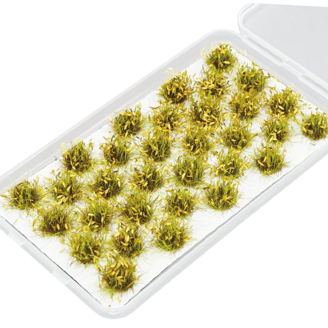 Milaget 32 Pieces Modelling Flower Cluster Miniature Flower for Model Building Kits Sand Yellow