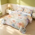 thumbnail image 3 of Erosebridal Watercolor Blossom Twin Quilt Set, Chic Flower Twin Coverlet Set, Reversible, Watercolor Blush, 2-Piece (1 Bedspread and 1 Pillowcase), 3 of 7