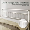 thumbnail image 3 of Amolife King Size Metal Platform Bed Frame with Vintage Headboard & 12.6" Under-Bed Storage, White, 3 of 8