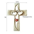 thumbnail image 2 of Carved Wooden Cross - Intertwined Hearts, Wooden Love Cross, Wall Hanging Hand Carved Wood Cross for Home Living Room Decor, 2 of 6