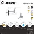 thumbnail image 4 of Kingston Brass KS3100NX Hamilton Two-Handle 1-Hole Wall Mount Pot Filler Faucet in Matte Black, 4 of 5