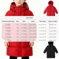 thumbnail image 3 of Parkas de manga larga de invierno para niños y niñas, de color sólido, gruesas, con capucha, cálidas, de plumón medio a largo, para niños, tops de algodón para niños, 3 of 9