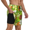 thumbnail image 3 of Haiem St. Patrick's Day3 Mens Swim Trunks with Compression Liner 2 in 1 Swimming Shorts Stretch Swimwear Quick Dry,Board Shorts-Small, 3 of 9