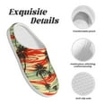 thumbnail image 5 of Fotbe Colorful Hawaii Palms Pattern Women's Fuzzy Curly Fur Memory Foam Loafer Slippers Indoor Outdoor Slippers Winter Home Shoes-40/41, 5 of 7