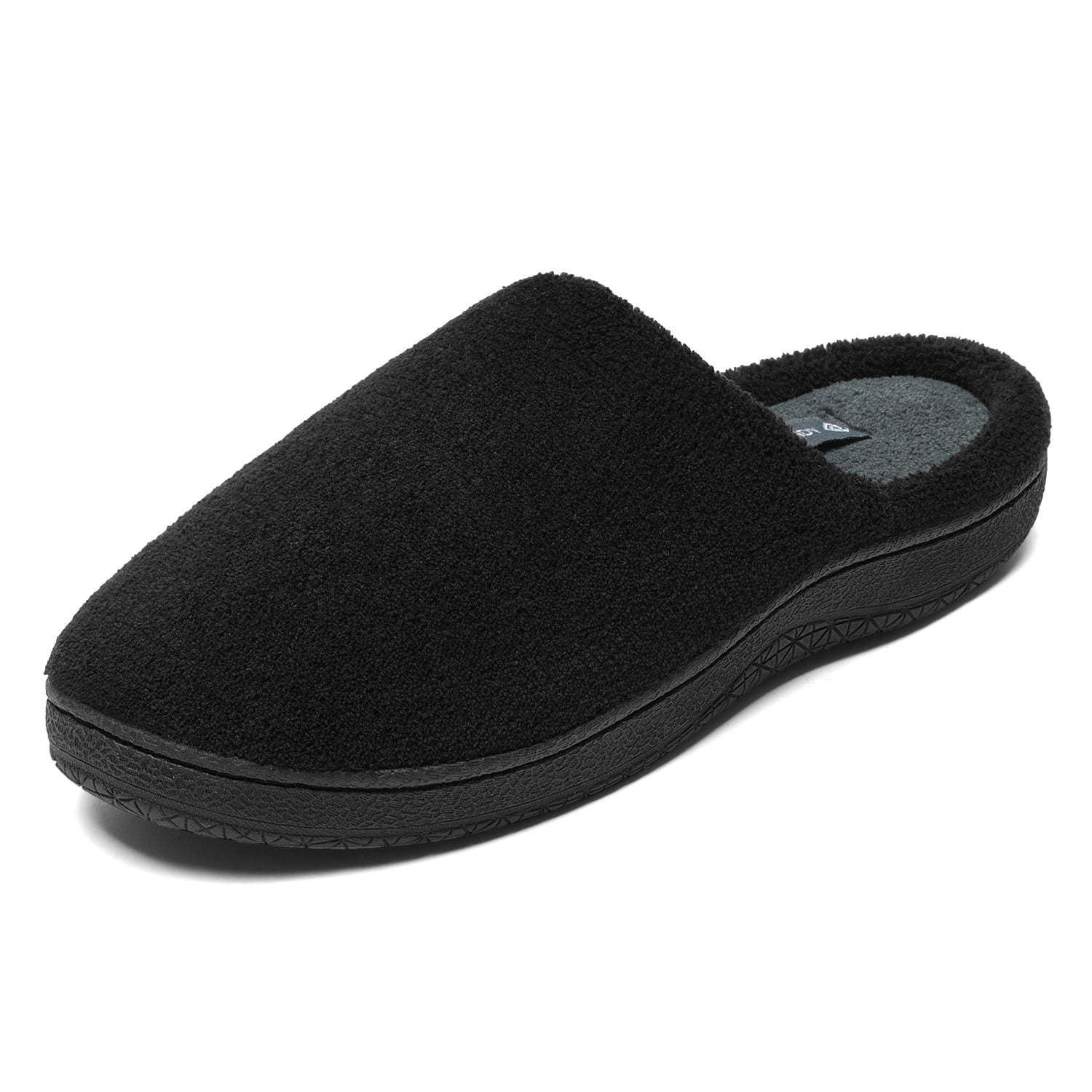 black memory foam slippers