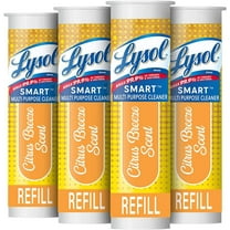 Lysol Smart Refill Cartridges Multipurpose Cleaner, Citrus Breeze, For Disinfecting & Cleaning, 4ct. , Packaging May Vary