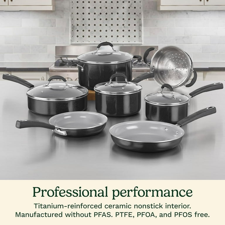 Advantage XT 11-Piece Aluminum Ceramic Nonstick Cookware Set in Black Advantage XT 11-Piece Aluminum Ceramic Nonstick Cookware Set in Black