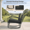 thumbnail image 7 of Aiho 3-Piece Rattan Rocking Set–Outdoor Patio Conversation Furniture with Coffee Table for Balcony, Garden, Backyard, or Poolside (Black), 7 of 7