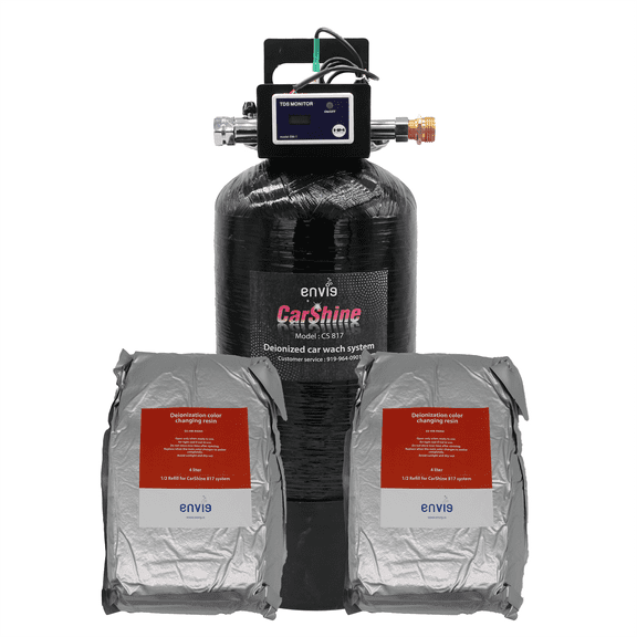 Envig CarShine 817 Deionization Car Wash System, 1000 Gallon 0 PPM Water @ TDS 60 PPM, Bypass Valve and Inline TDS Meter, Spotless DI Mobile Detailing