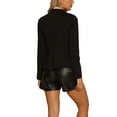 thumbnail image 3 of INSPIRE CHIC Women's Long Sleeve Button Open Front Blazer Work Jacket Suit Jacket XS Black, 3 of 5