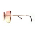 thumbnail image 4 of Womens Rhinestone Heart Lens Bling Rimless Butterfly Chic Sunglasses Gold Orange Yellow, 4 of 4