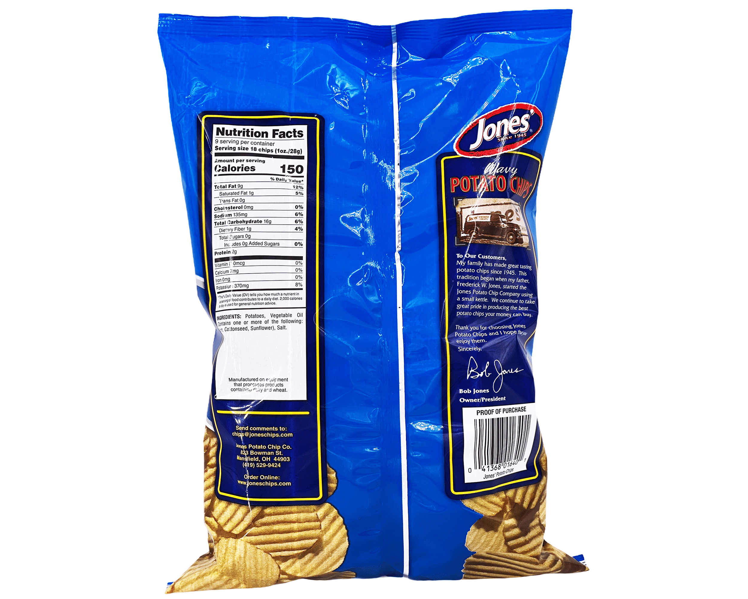 (4 pack) Jones' Wavy Potato Chips, 9 Oz.