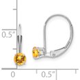 thumbnail image 4 of 14K White Gold Polished, Unique, Feminine Yellow 2 13 Mm 4Mm Round November/Citrine Leverback Earrings, 4 of 4