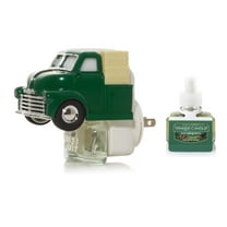 Yankee Candle Green Truck with Light Sensor Scent-Plug Diffuser Base with a Balsam & Cedar Home Fragrance Refill 2-pc Set