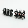 thumbnail image 1 of Conector AV concéntrico de montaje en PCB, 6 tomas RCA hembra, placa negra, 4x3.1x2.1cm, 2 piezas, 1 of 1