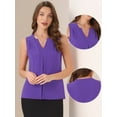 thumbnail image 2 of DARING DIVA Women's Chiffon V Neck Sleeveless Blouses M Purple, 2 of 6