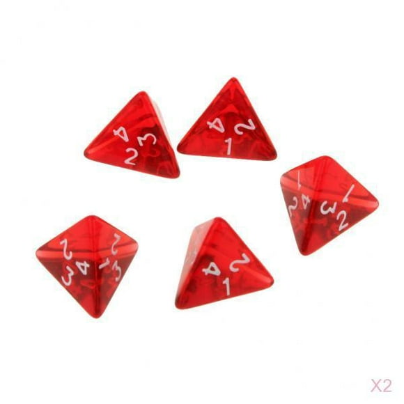 10pcs 4 Sided D4 Dice for Playing RPG Board Game Favours and Math Teaching