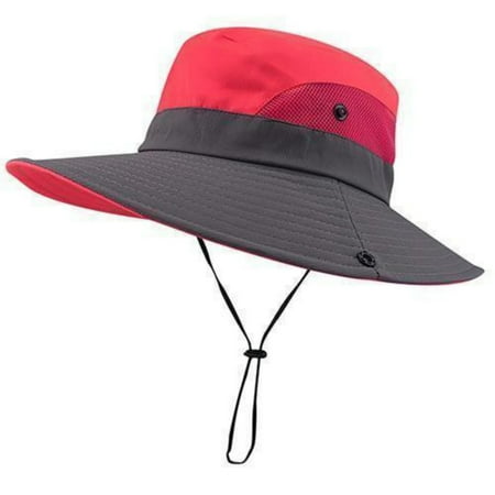 Women s Summer Sun Outdoor UV Protection Foldable Mesh Wide Brim Beach Fishing Bucket Hat Womens Beach Sun Hat Mesh High Ponytail Hole Wide Brim UV Protection Hat