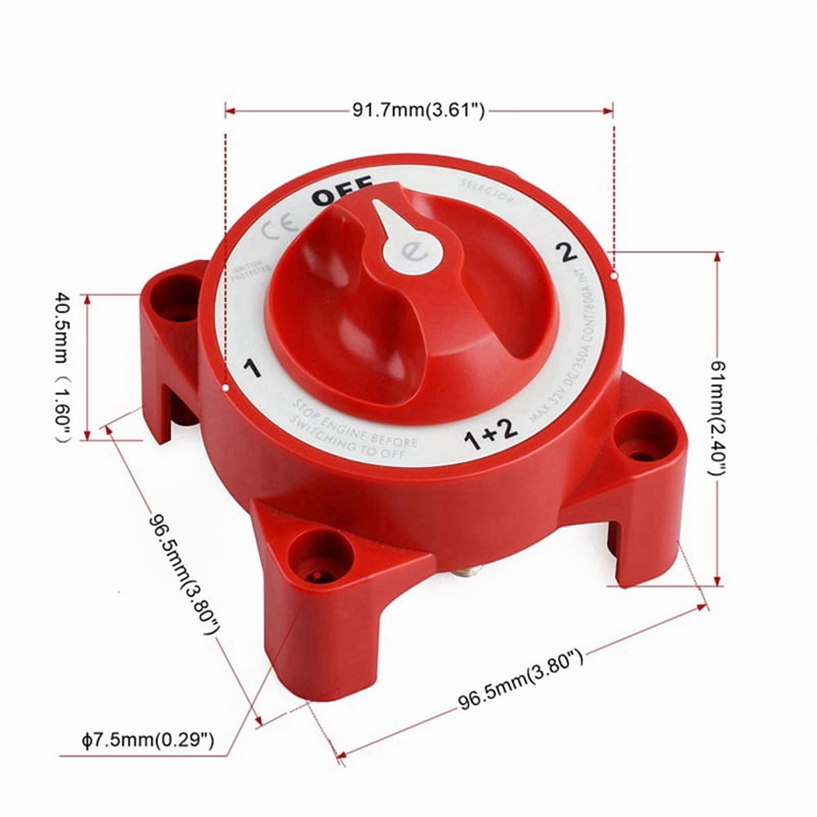 3X DC 32V 350A Battery Switch 4-Position  Marine Boat Battery  Switch Disconnect for Marine Boat