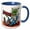 Blue/White, variant on 3drose, Funny Cute Martian Space Alien on Mars Eating Earth Candy Bar Satire, 11oz Magic Transforming Mug