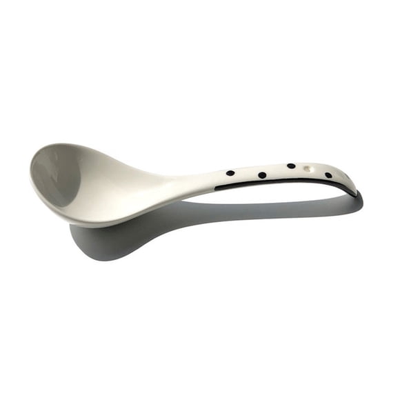 1-piece Household Soup Ceramic Large Long Handle Ladle Practical Kitchen Tableware Resistant to High Temperature