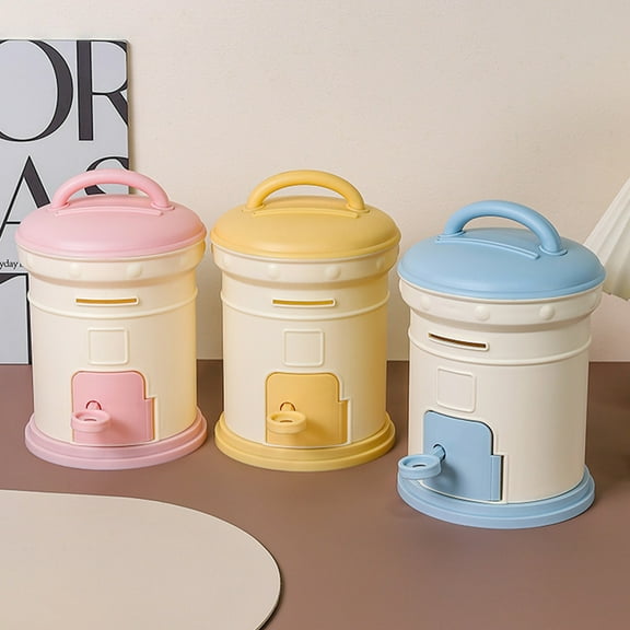 kttectoa Toddler Toys Cute Email Deposit Box Mini Mailbox Plastic Storage Pink Blue Yellow 8.8x5.9x5.9in Coin Slot Cash Door Desktop Home Decor Saving Teaching Gift Christmas Gifts