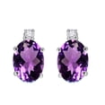 thumbnail image 5 of Mauli Jewels Ear Rings for Women 2.25 Carat 8x6MM Oval Shape Gemstone and Diamond Earrings Carat 14K White Gold 4-Prong, 5 of 5
