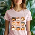 thumbnail image 5 of Pumpkin Collection Graphic Tee | Fall Pumpkin Shirt with Bow Design | Unisex Casual T-Shirt, Gold, Size M, 5 of 6