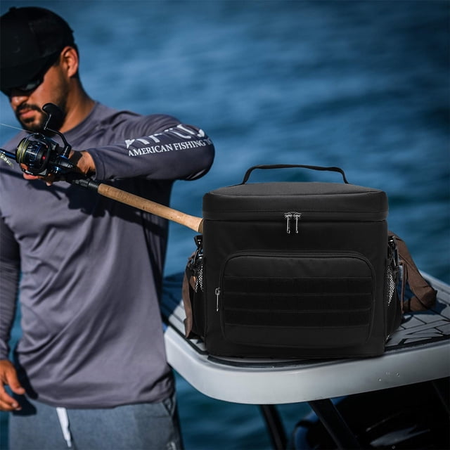 Cqxid Closure Bags & lids & Boxes Under $15 Tackle Bag Fishing Tackle Bag With Moulded Base Tackle Storage Bags For Anglers For All Your Fishing Gear And Tools