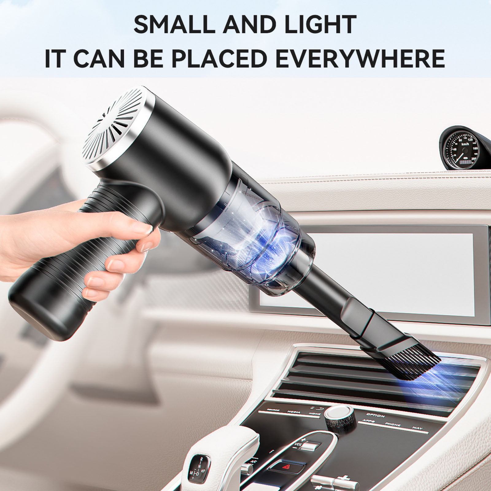 Wireless Car Vacuum Cleaner High Power Handheld Vacuum Cleaner,Brushless Motor Strong Suction Cleaning Device Fast Charging Multi Attachment Design,Deep Cleaning Dust Removal Car Vacuum Cleaner