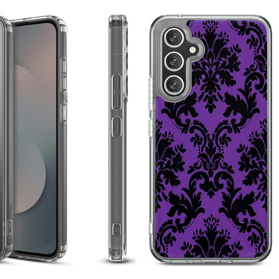 Shockproof Protective Phone Case Cover for Samsung Galaxy A17 5G, by OneToughShield - Victorian Purple/Black