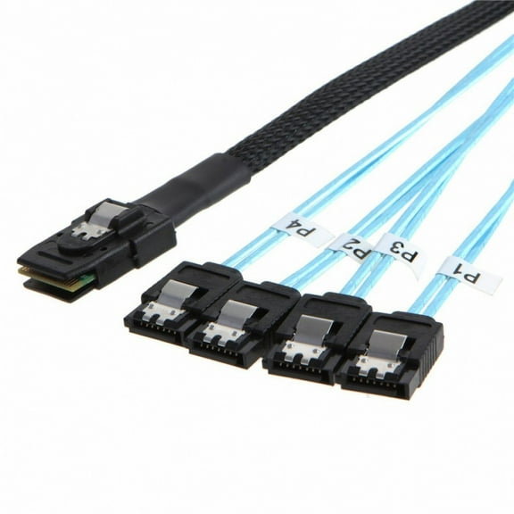 Chenyang CY Internal Mini SAS SFF-8087Host to 4 SATA 7pin Target Hard Disk 6Gbps Data Server Raid Cable Cable