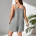 thumbnail image 7 of Clearance! Ohufall Jumpsuits for Women, Plus Size Womens Fashion Summer Solid Casual Sleeveless Suspender Short Jumpsuit Overalls Women, Rompers for Women, Onesie for Women Clearance, 7 of 7