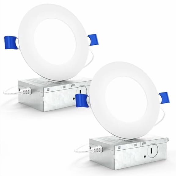 Sunco 2 Pack 4 Inch Ultra-Thin LED Recessed Light, Canless, 10W=60W