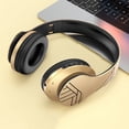 thumbnail image 2 of Audífonos Diadema Bluetooth Inalámbricos y Alámbricos con Micrófono Integrado Plegables Estéreo para Celular Tablet Laptop PC Oro, 2 of 8