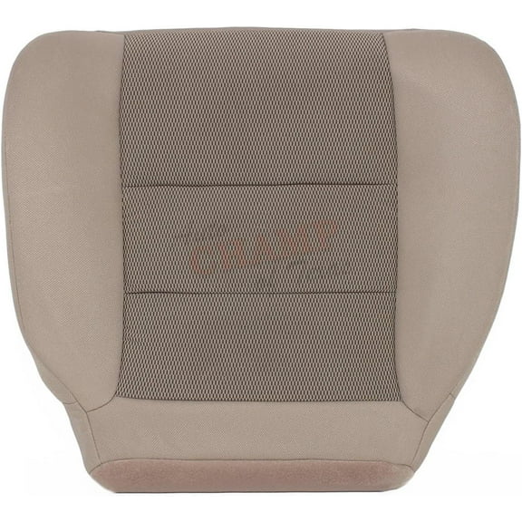 Auto Champ Of Texas - Passenger Side Bottom Replacement Cloth Seat Cover, Tan (Compatible with 2003-2007 Ford F250 F350 Quad-Cab XLT)