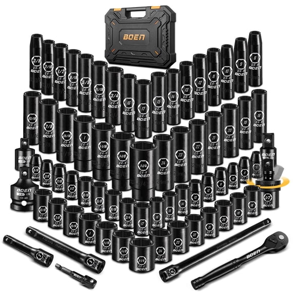 Juego de enchufes BOEN 1/2 Drive Impact 72 piezas SAE (8-32 mm)