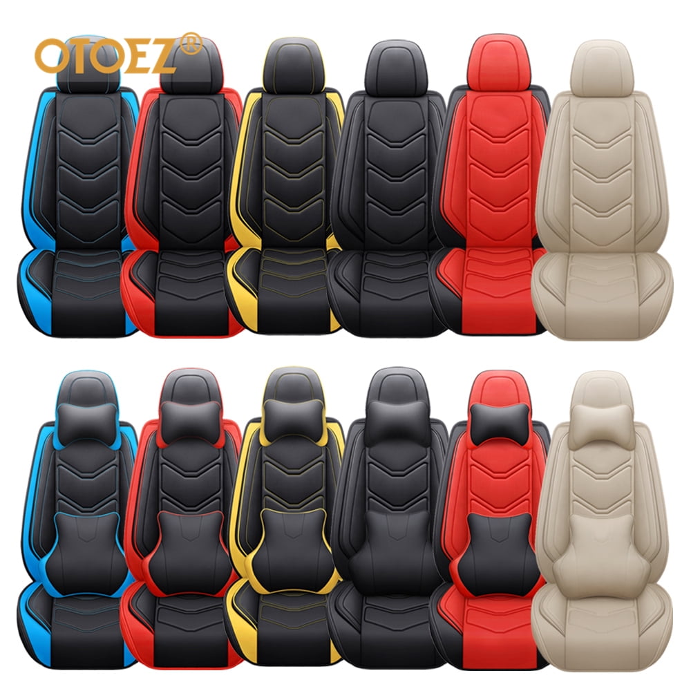 OTOEZ Car Seat Covers Universal Full Set 5 Seats Leather Front Back