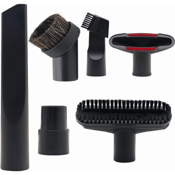 6 Pcs Vacuum Attachments 1 1/4" Vacuum Cleaner Attachments - 1 1/4 inch (32 mm) & 1 3/8 inch (35 mm) Vacuum Hose Adapter, 1 1/4 inch Vacuum Cleaner Accessories Brush Kit