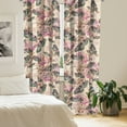thumbnail image 2 of Ambesonne Butterfly Curtains, Romantic Petals Retro, Pair of 28"x63", Beige Pale Purple Emerald, 2 of 5
