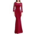 thumbnail image 1 of Birdeem Robe Longue à Manches Longues pour Femmes Mode Décontractée Col Rond Fermeture Éclair Robe de Soirée Slim Robe d'Été Longue pour Femmes, 1 of 5