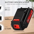 thumbnail image 4 of 2 Pack MAX 3600mAh Battery and Charger Replacement for Black and Decker 20V Lithium Battery, Compatible with Black and Decker 20V Cordless Power Tools and Charger, 4 of 12