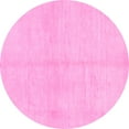 thumbnail image 1 of Ahgly Company Indoor Round Solid Pink Modern Area Rugs, 6' Round, 1 of 4